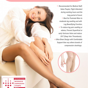 Celeste Medical Graduated Compression Pantyhose # 15 Pantyhose Color : Black Compression Mercury : 15mmHg-20mmHg