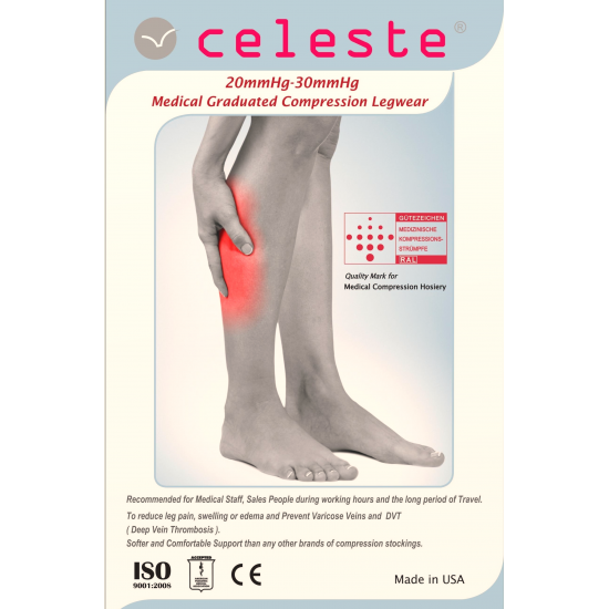 Celeste Below Knees #18 Black(Close Toe Design) Compression Mercury : 20mmHg-30mmHg