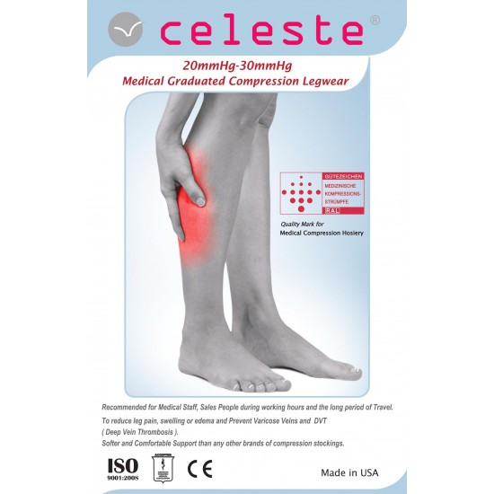 Celeste Below Knee #200 Color : Black Compression Mercury : 20mmHg-30mmHg